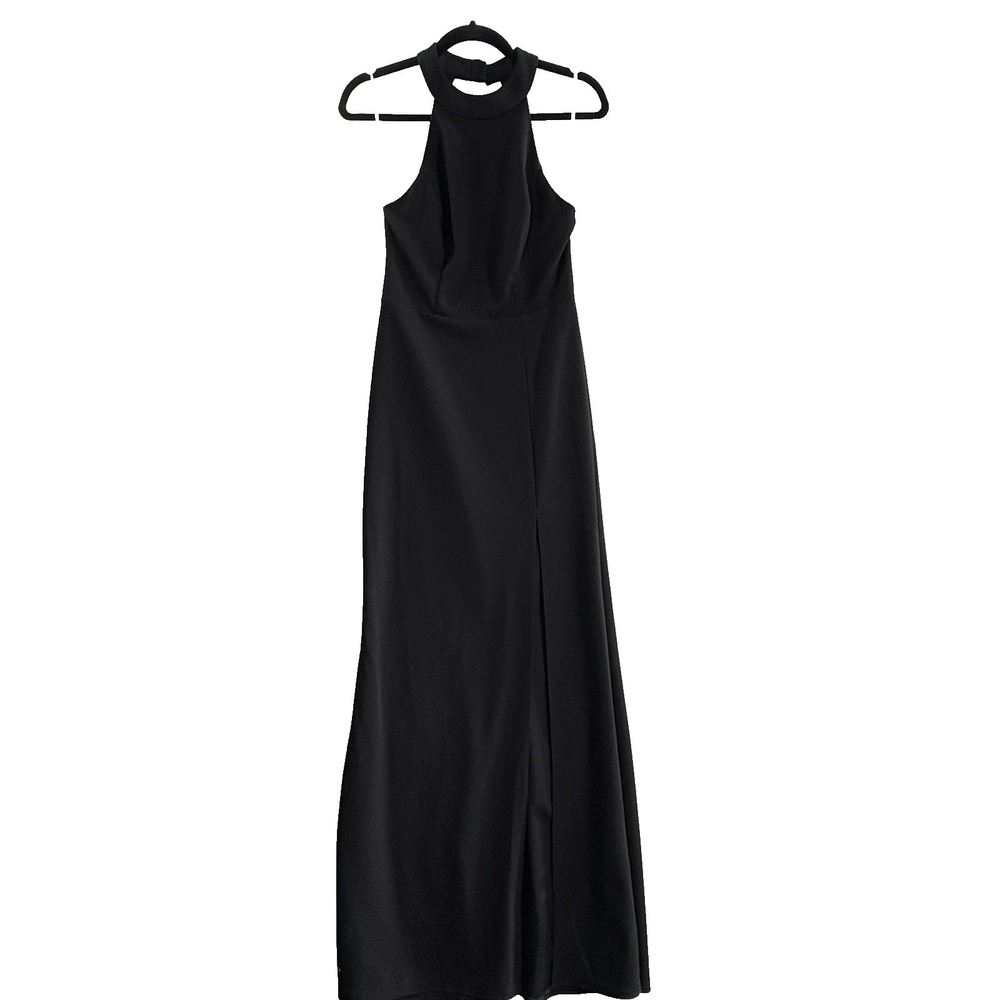 NWT Azazie LUXEDO Women Maxi Dress Sz M Black Bridesmaid Elegant Occasion 52-21 - Picture 2 of 14